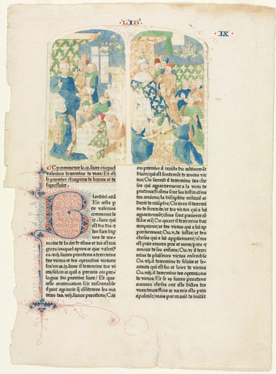 Strona otwierająca księgę IX Czynów i wspomnień Valeriusa Maximusa autorstwa Unknown artist