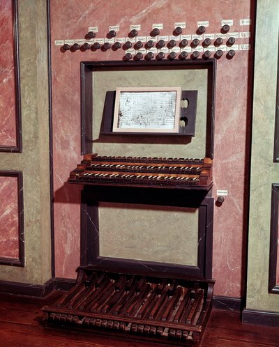 Organy kościoła Marienkirche, Bonn, Niemcy, na których grał Ludwig van Beethoven (1770-1827), niemiecki kompozytor, jako dziecko) Musee Beethoven, Bonn autorstwa Unknown artist
