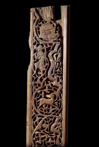 Sztuka orientalna: rzeźbiony panel z drewna. 13 wiek. Szczegół. Paryż, Luwr autorstwa Unknown artist