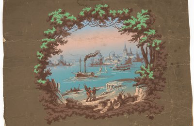 Overdoor ze sceną portową autorstwa Unknown artist