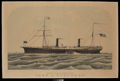 Należący do Pacific Mail Steam Ship Company parowiec John L Stephens autorstwa Unknown artist
