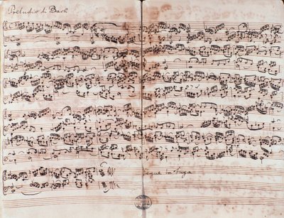 Strona Preludium w C w Klawie grzecznym Jana Sebastiana Bacha autorstwa Unknown artist