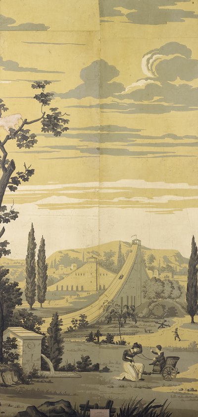 Panel ze sceną w parku rozrywki autorstwa Unknown artist