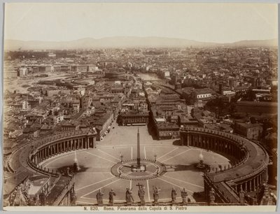 Panorama z kopuły św. Piotra w Rzymie autorstwa Unknown artist