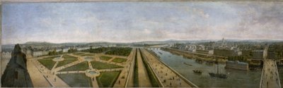 Panorama Paryża z dachu Pavillon de Flore w Tuileries, ok. 1833 (olej na płótnie) autorstwa Unknown artist