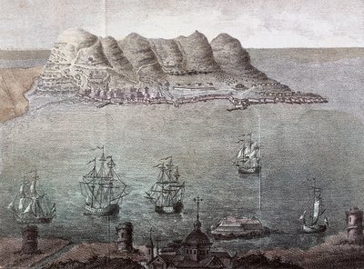 Panoramiczny widok na Gibraltar i Detroit. XIX-wieczny Madryt, Biblioteka Narodowa autorstwa Unknown artist
