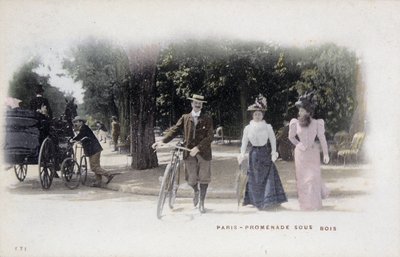 Paryż, deptak sous bois - pocztówka, koniec XIX wieku autorstwa Unknown artist