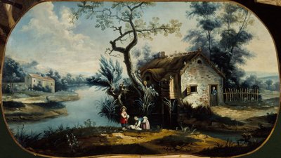 Scena pasterska. Między 1701 a 1800 rokiem (olej na płótnie) autorstwa Unknown artist