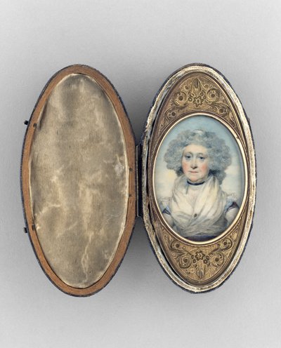 Patch Box z portretem kobiety, ok. 1780 (akwarela na kości słoniowej, pozłacanej miedzi i szkle) autorstwa Unknown artist