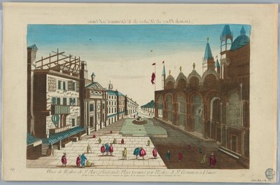 Peep-show, Plac Kościoła Św. Marka i Plac Wielki Zakończony Kościołem Św. Geminiana w Wenecji autorstwa Unknown artist