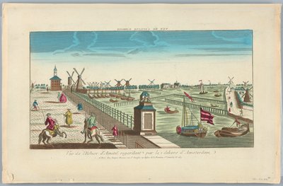 Peep-show, widok na śluzę Amstel wychodzącą poza Amsterdam autorstwa Unknown artist