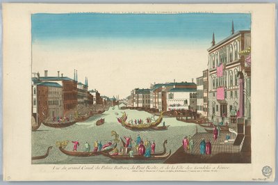 Peep-show, Widok na Canal Grande, Pałac Balbori, Most Realto i Festiwal Condoles w Wenecji autorstwa Unknown artist