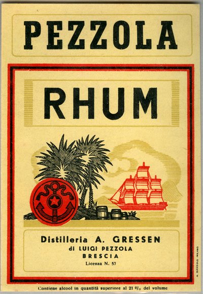 Reklama alkoholu rumowego Pezzola (Chromolitografia, koniec XIX wieku) autorstwa Unknown artist