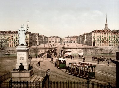 Piazza Vittorio Emanuele w Turynie (Turyn), Włochy w 1890 r. autorstwa Unknown artist