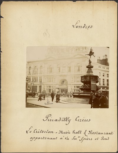 [Piccadilly Circus i Criterion Theatre] autorstwa Unknown artist