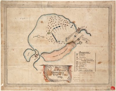 Plan bitwy pod Navarino, 21 października 1827 r. autorstwa Unknown artist