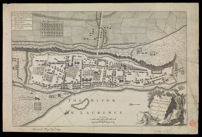 Plan miasta i fortyfikacji Montral lub Villa Marie w Kanadzie autorstwa Unknown artist
