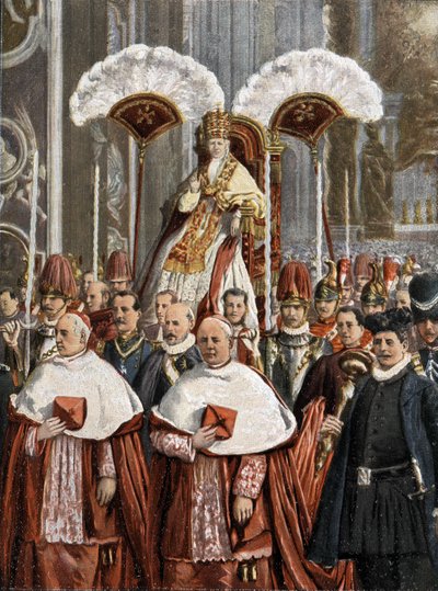 Papież Leon XIII (Leo 13) (Gioacchino Pecci 1810-1903) w Bazylice św. Piotra w Rzymie. autorstwa Unknown artist