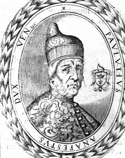 Portret Paoluccio Anafesto (697-717). Pierwsza doża Wenecji. autorstwa Unknown artist