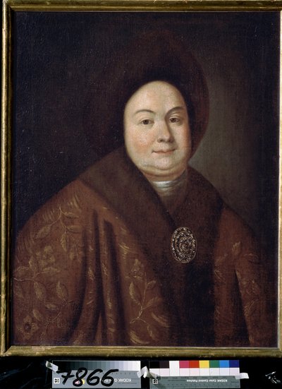 Portret carycy Eudoksji Fiodorownej Lopukhiny (1669-1731), żony Piotra I Rosji (Portret carycy Evdokiy Fiodorovny Lopukhiny, żony cara Piotra I Rosji). Anonimowe malowanie. Olej na płótnie, 80 x 63 cm, początek XVIII wieku. st autorstwa Unknown artist