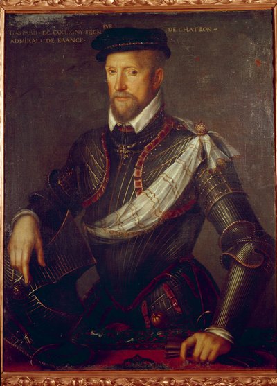 Portret admirała Gasparda de Coligny (1519-1572) Obraz anonimowy. XVI-wieczny Paryż, Musee du Protestantisme autorstwa Unknown artist