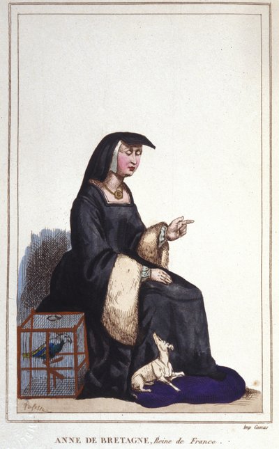 Portret Anny Bretanii (1476-1514), królowej Francji, żony Karola VIII, a następnie Ludwika XII. Grawerowane od 1830 autorstwa Unknown artist