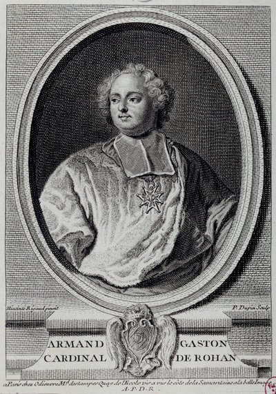 Portret Armanda Gastona Maximiliena, kardynała de Rohan (1674-1749) Rycina XVIII-wiecznego Paryża, Musee Carnavalet autorstwa Unknown artist