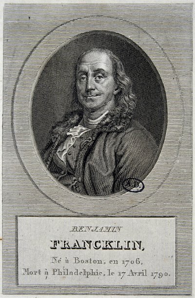 Portret Benjamina Franklina, amerykańskiego polityka i fizyka (1706-1790) autorstwa Unknown artist