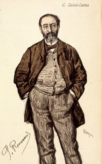 Portret Camille Saint Saens (Saint-Saens) (1835-1921), francuskiego kompozytora. autorstwa Unknown artist