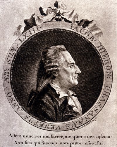 Portret Casanovy (1725 - 1798) - portret na froncie, w Historii mojej ucieczki z więzień Republiki Weneckiej, napisany w Dux en Bohemia autorstwa Unknown artist