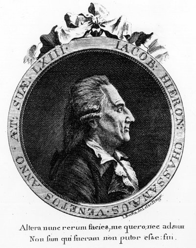 Portret Casanovy (1725 - 1798) - portret na frontyspisie, w „Historii mojej ucieczki z więzień Republiki Weneckiej”, napisanym do Dux w Czechach autorstwa Unknown artist
