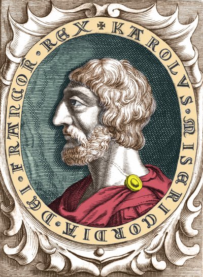 Portret Karola Wielkiego lub Karola I Wielkiego (742 - 814) Król franków. autorstwa Unknown artist