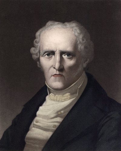 Portret Charlesa Fouriera (1772 - 1837), theoricien socialiste francais (Portret Charlesa Fouriera, francuskiego filozofa i ważnego wczesnego myśliciela socjalistycznego, później związanego z „”socjalizmem utopijnym”) Grawerowanie autorstwa Unknown artist