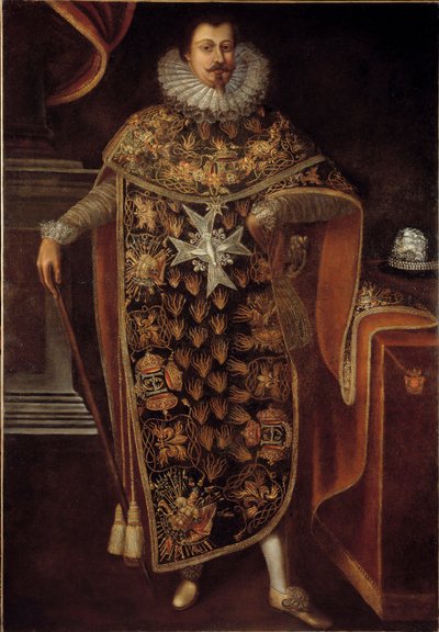 Portret Charlesa Henri de Clermont Thonnerre (1571-1640) w stroju rycerskim Orderu Ducha Świętego (Order Ducha Świętego) Obraz anonimowy. XVII wiek. Paryż, musee de la Legion d
