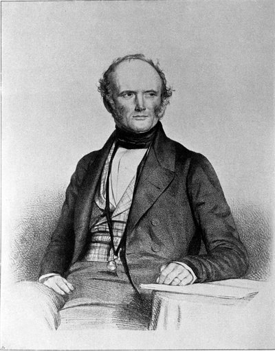 Portret Charlesa Lyella (1797 - 1875), szkockiego geologa. autorstwa Unknown artist