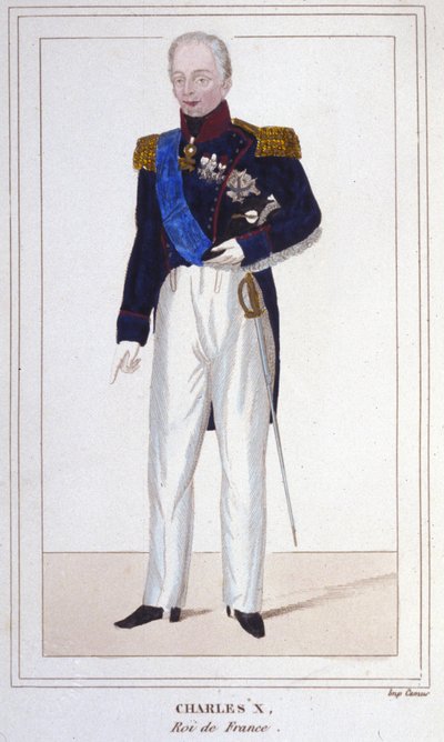 Portret Karola X, króla Francji (1757 - 1836) grawerowanie z 1830 r autorstwa Unknown artist
