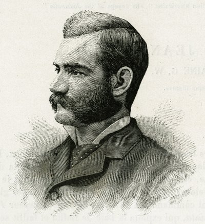 Portret Danenhowera, podporucznika załogi La Jeannette, do misji na północ. Grawerowanie ilustrujące „Le voyage de la Jeannette”” autorstwa Unknown artist