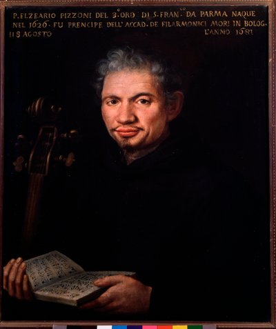 Portret Elzeario Pizzoniego (1626-1681) włoskiego kompozytora Anonimowy obraz. Bolonia z XVIII wieku, civico museo musicale autorstwa Unknown artist
