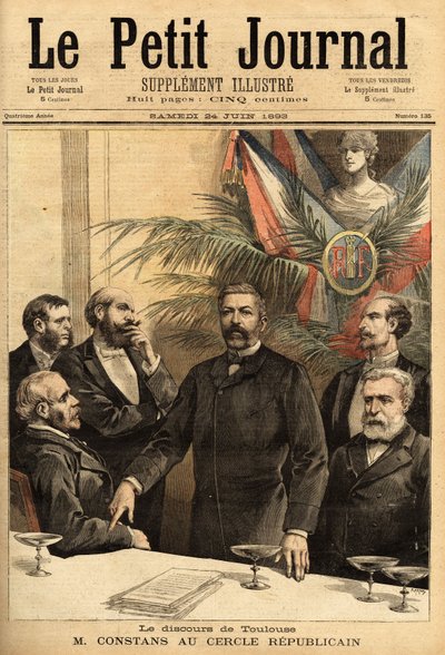 Portret Ernesta Constansa (1833-1913) w Kole Republikańskim, profesora prawa, a następnie polityka, kilkakrotnie był ministrem spraw wewnętrznych i pierwszym gubernatorem Indochin pod protektoratem francuskim. Grawerowanie w „”Le petit journal”” 24.06.2011 autorstwa Unknown artist