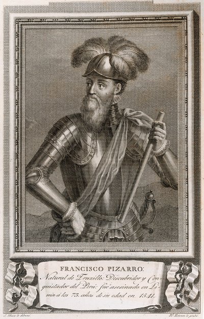 Portret Francisco Pizarro (rycina) autorstwa Unknown artist
