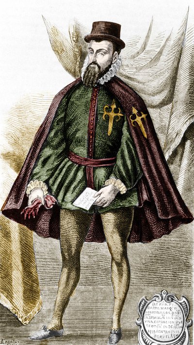 Portret Francisco Pizarro (fr. Francois Pizarre autorstwa Unknown artist
