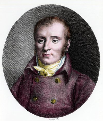Portret Francois Xavier Bichat (1771 - 1802), francuskiego lekarza. Rycina z XVIII wieku. Prywatna kolekcja. autorstwa Unknown artist