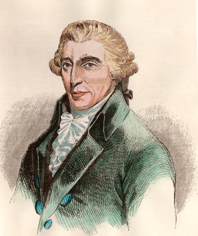 Portret Franza Josepha Haydna (1732 - 1809), austriackiego kompozytora. Rycina z XVIII wieku. Prywatna kolekcja. autorstwa Unknown artist