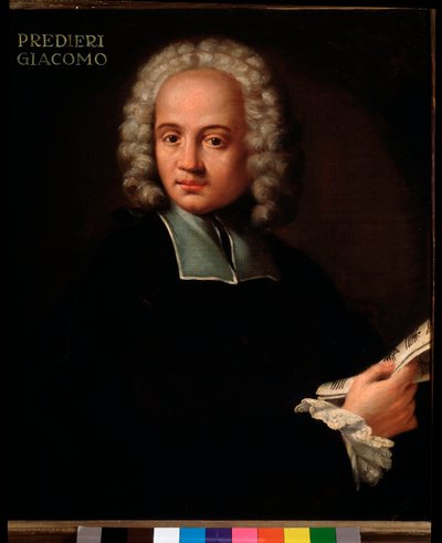Portret Giacomo Predieri (1655-1743 / 53) włoski organista i kornecista Anonimowe malarstwo. Około 1700. Bolonia, Muzeum Miejskie autorstwa Unknown artist
