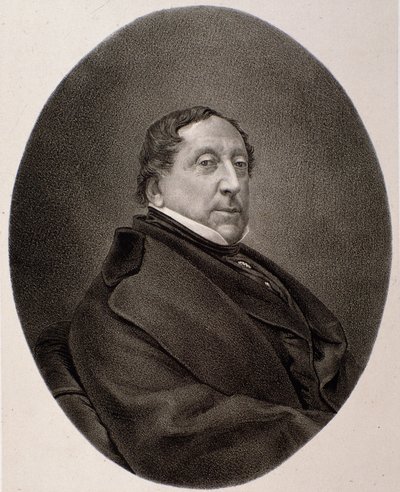 Portret Gioacchino Rossiniego (grafika) autorstwa Unknown artist