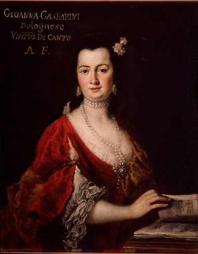 Portret Giovanny Gasparini (1717-?) Włoskiej śpiewaczki Anonimowy obraz. 18 wiek. Bolonia, miejskie muzyczne muzeum bibliograficzne. autorstwa Unknown artist