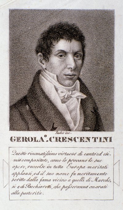 Portret Girolamo Crescentini (rycina) autorstwa Unknown artist