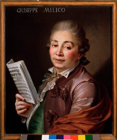 Portret Giuseppe Millico (1737-1802) włoskiego kastrata Anonimowy obraz. XVIII-wieczna Bolonia, miejskie muzeum muzyczne autorstwa Unknown artist