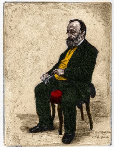 Portret Gottfrieda Kellera (1819-1890), niemieckojęzycznego szwajcarskiego pisarza i poety. autorstwa Unknown artist