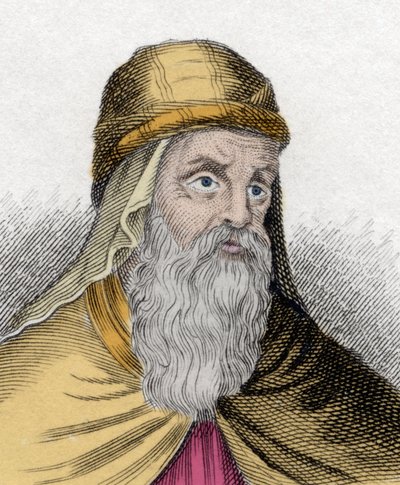 Portret Gregoire de Nazianze (Naziance) (Grzegorz z Nazjanzu), zwanego Młodym lub Gregoire the Theologiem (329 -390), teolog i doktor rytu kościelnego z XIX wieku. autorstwa Unknown artist